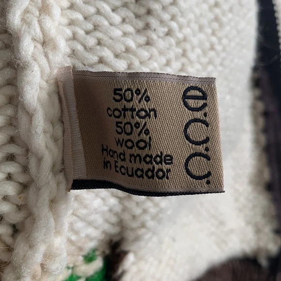 Ecuadorian clothing company half wool half cotton monkey sweater hoodie size 4 - Picture 4 of 8